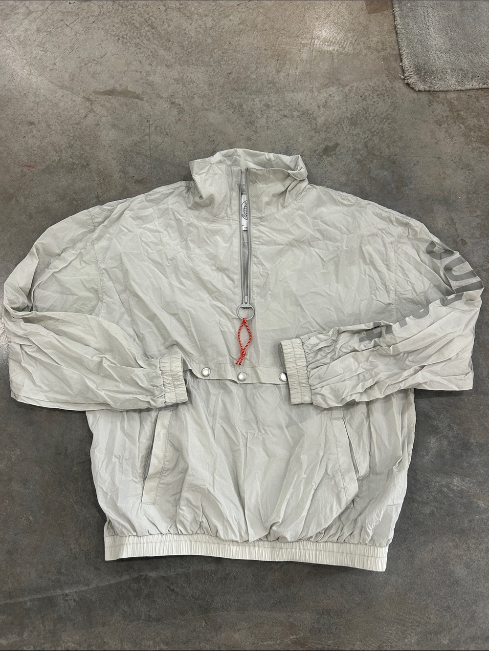 Urban Outfitters Light Gray Half-Zip Windbreaker Pullover